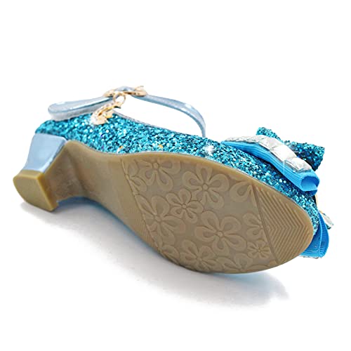 Disfraz Princesa Zapatos Zapatillas de Lentejuelas Antideslizante Niñas Zapatos de Tacón Zapatillas de Baile para Vestir Fiesta Cumpleaños Boda Infantil 26-38