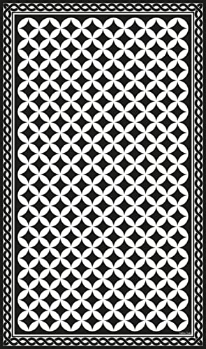 DobleUve Estudio Alfombra Vinílica Hidráulica 21 | Color Negro | 120x120 cm | Alfombra Cocina Lavable Antideslizante | Alfombra Vinilica | Suelo Vinílico | Alfombra Vinilo Salón