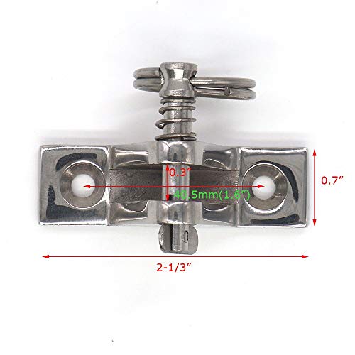 DollaTek 2Pcs Bisagra de cubierta 90 ° con pasador de liberación rápida Accesorios superiores del barco Herrajes de base cóncava Acero inoxidable 316