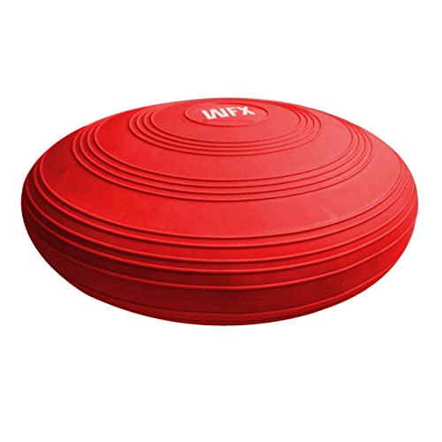 #DoYourFitness Cojín de Equilibrio con Inflador Incluido - Cojín Lumbar Silla de Oficina para Mejorar Postura - Ejercicio en Casa para Rehabilitación y Coordinación - 32 cm/Rojo