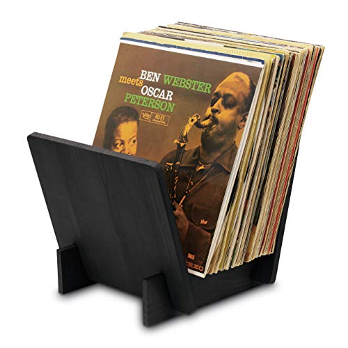 Dynavox Soporte ST40 para discos de vinilo de madera de pino, capacidad para 40 LP´s y simples, color negro