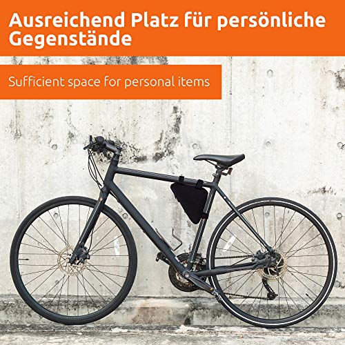 ECENCE Bolsa Impermeable Cuadro de Bicicleta Guardar DNI Kit de reparación fácil de Montar en el Cuadro con Velcro Bolsa Cuadro de Negra Bolsa Triangular de Nylon Resistente al desgarro