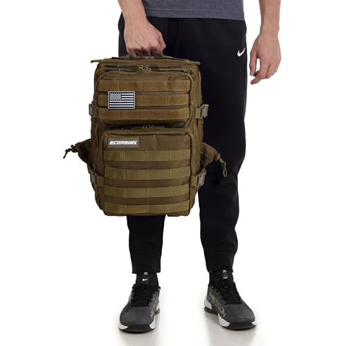 ELITRAINX Mochila 25L Táctica Militar Bandera España Impermeable para Deporte, Cabina Avión, Gimnasio, Aire Libre, CrossTraining (Verde)