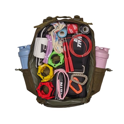ELITRAINX Mochila 25L Táctica Militar Bandera España Impermeable para Deporte, Cabina Avión, Gimnasio, Aire Libre, CrossTraining (Verde)