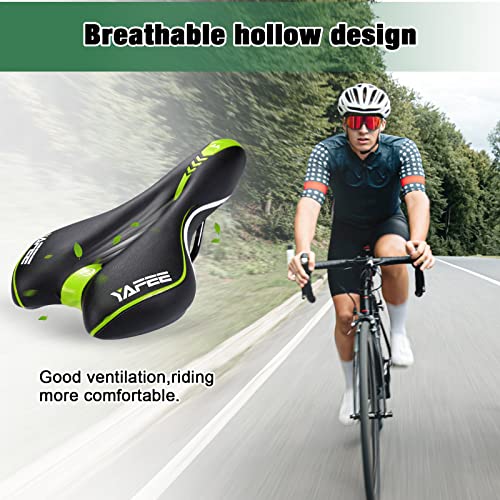 ENJOHOS Sillín de Ciclismo, Asiento de Bicicleta Sillín de Asiento de Bicicleta de Gel Cómodo Silla de Montar (Verde)
