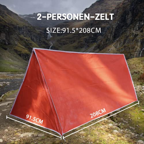 Equipo Salvavidas:LYN Instant 1-2 Personas, Supervivencia, Tienda de campaña de Emergencia,Impermeable,Impermeable,Impermeable,Ligera,Impermeable,con Paracord,para Camping,Primeros Auxilios