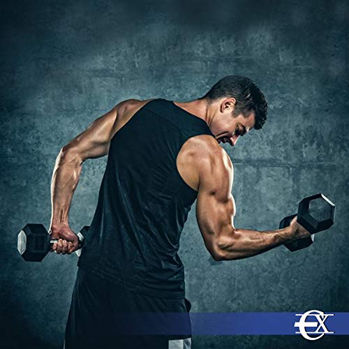 EUROXANTY Pack Mancuernas hexagonales | Mancuernas para Musculatura | Diseño Especial Anti-vuelco | Rellenas de Cemento | Mancuernas Antideslizantes | 2 x 7,5 KG