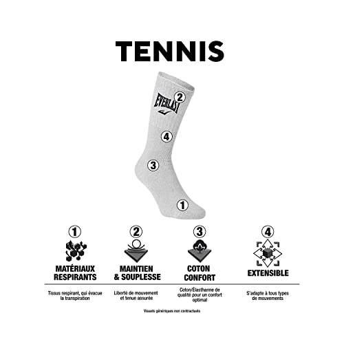 Everlast Calcetines Hombre Deporte Soporte Antideslizante - Paquete de 9 - Calcetines Altos Hombre, Resistentes & Flexibles