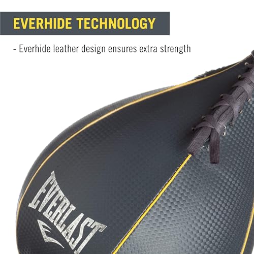 Everlast Everhide Pera de boxeo Negro Imitación piel - Sacos y almohadillas de boxeo (Pera de boxeo, Negro, Monótono, Imitación piel, 150 mm, 150 mm)