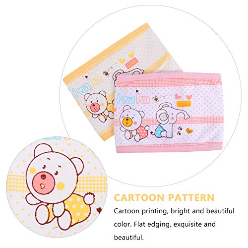 EXCEART Cordón Umbilical de Algodón- Banda de Vientre Infantil de Dibujos Animados Cinturón de Ombligo Recién Nacido 4 Piezas (Estilo Aleatorio)