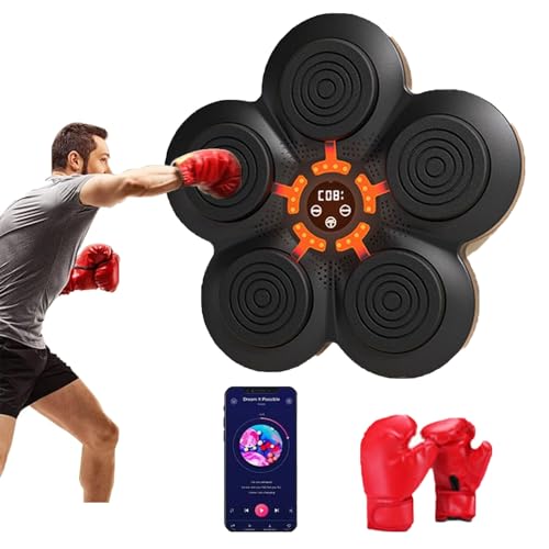 FanSee Máquina Boxeo música Boxeador de música for Montaje en Pared for hogar, máquina Boxeo música Inteligente Equipo de Boxeo Carga USB con conexión Bluetooth, Equipo de Boxeo for Entrenamiento