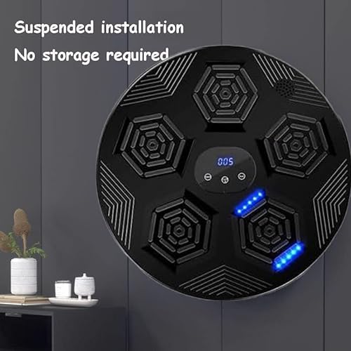 FanSee Máquina de perforación de música Boxeo con música, Almohadillas de Boxeo de música Equipo de Carga USB Montaje en Pared for el hogar Boxer de música Equipo de Boxeo de Carga USB con Bluetooth