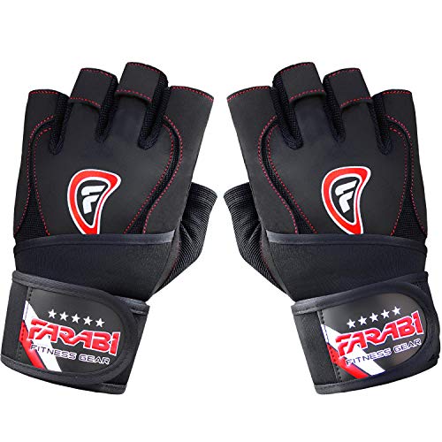 Farabi Weight Lifting Gloves Weight Training Gloves Gym Fitness Exercise Lifting Gloves (Large)
