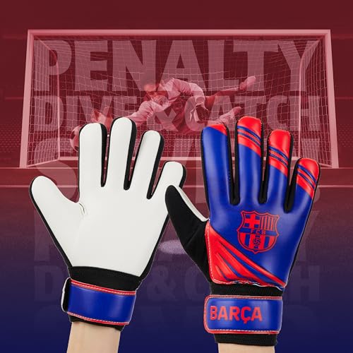 FC Barcelona Guantes Portero Futbol Niño, Guantes de Portero Futbol Tienda Oficial Equipacion Barcelona (Tamaño 5)