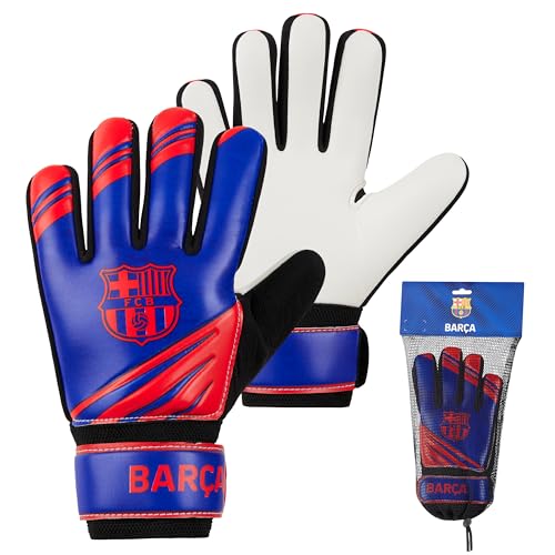 FC Barcelona Guantes Portero Futbol Niño, Guantes de Portero Futbol Tienda Oficial Equipacion Barcelona (Tamaño 5)