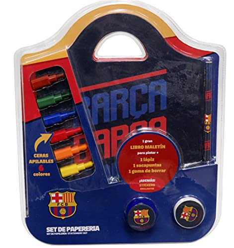 FC BARCELONA - Maletin Dibujo, para Pintar, Set de Papelería, Material Escolar, Para Niños, Accesorio Multicolor, Producto Oficial (CyP Brands)