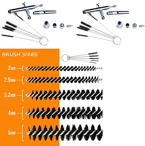 Fengda BD-778 Kit de limpieza completa para aerógrafo, bote de limpieza con soporte, 5 cepillos de limpieza, 5 púas de limpieza, 1 aguja de lavado