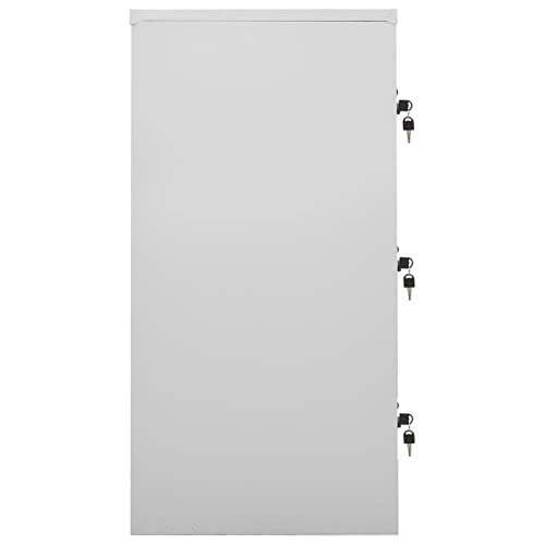 Festnjght Armario Tipo Taquilla,Taquillas Metálico,para Salas de Estar y Escuelas,Casas,Niños, Dormitorios y Oficinas, con 9 Casilleros y Puertas con Cerradura 90x45x92,5 cm Gris Claro y Verde