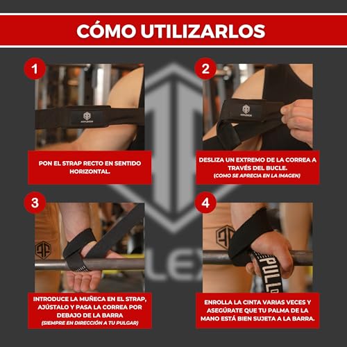 FITFLEXION- Straps gym | Gana músculo más fácil | Almohadilla acolchada,Antideslizante Gelgrip Tech, Correas de 62 cm, 100% tela alta resistencia | Para usuarios de gimnasio preocupados por la calidad