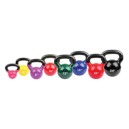Fitness Mad Kettlebell - Pesa rusa de ejercicio y fitness, color amarillo, peso 6 kg