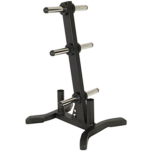 Fitness Reality Clase X Estante olímpico para árbol/Platos, Soportes de Barra, Postes de Almacenamiento cromados, Capacidad de 1000 Libras con garantía Limitada de por Vida, Unisex, Negro, 1000 LB
