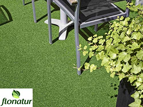 FLONATUR Moqueta Césped Artificial 7 mm. Rollo 2x5 para Exterior e Interior, Niños y Perros. Varias medidas de rollos, para decorar suelos terraza, vallas de jardín, cercas de piscinas…