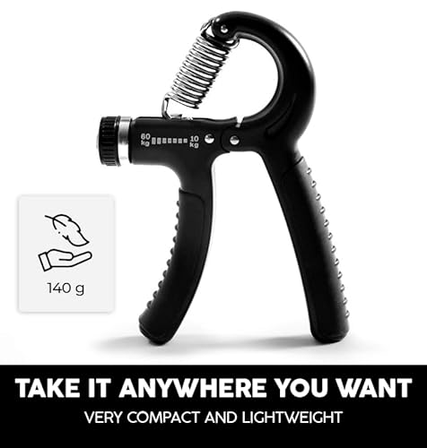 Fortalecedor De Agarre, Hand Grip Para Fortalecer El Antebrazo, Ajustable Entre 10-60kg, Entrenamiento Para Músculos De La Mano Y Antebrazos, Fortalecedor Muñeca Rehabilitación - Negro