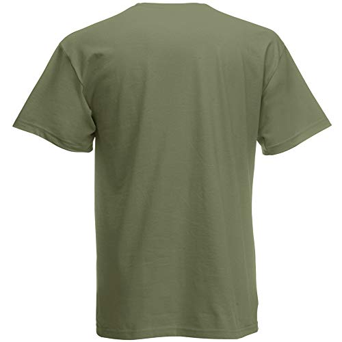Fruit of the Loom - Camiseta Básica de Manga Corta de Calidad diseño Original Hombre Caballero (2XL) (Oliva clásico)