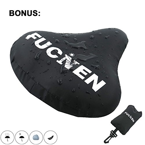 FUCNEN Funda sillin para Bicicleta estatica Funda De Gel para Sillín De Bicicleta Grande Asiento para Bicicleta Estática Almohadilla Ancha Suave (Negro)