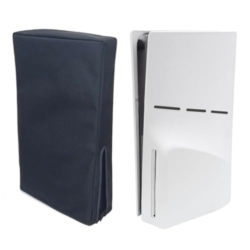 Funda a Prueba de Polvo para PS5 Slim, Funda Protectora para Consola de Juegos Funda Lavable antiarañazos para PS5 Slim Disc & Digital Edition,Accesorio para Juegos (Vertical Negro)