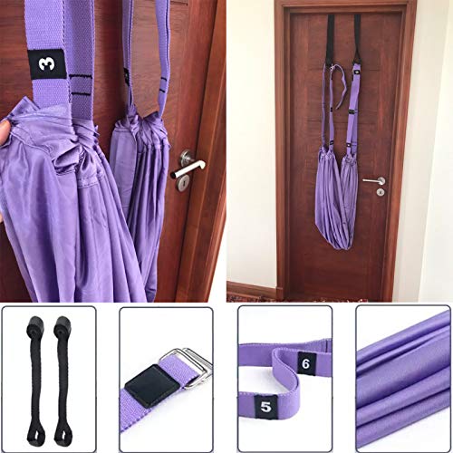 fuxunamz Correa elástica de yoga para piernas, banda elástica para yoga, yoga, yoga, yoga, yoga, ballet, pilates, flexibilidad, entrenamiento, color morado, 1 unidad