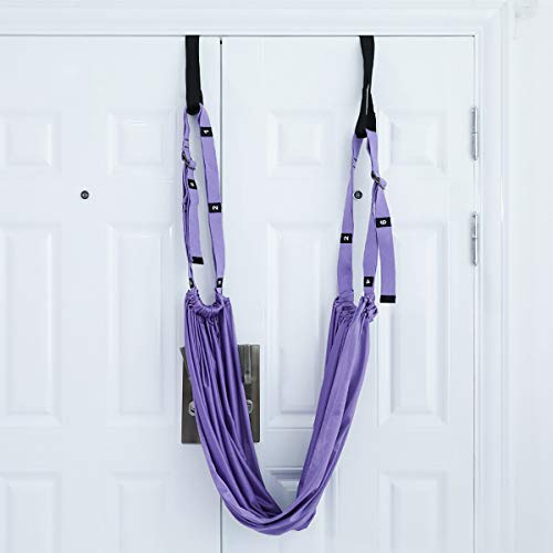 fuxunamz Correa elástica de yoga para piernas, banda elástica para yoga, yoga, yoga, yoga, yoga, ballet, pilates, flexibilidad, entrenamiento, color morado, 1 unidad