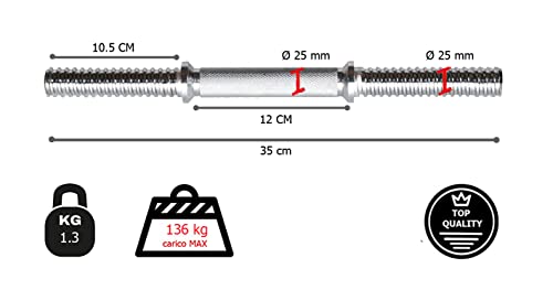 G5 HT SPORT zancos Doble Tornillo Barras Manillares con Cierres incluidos | Par o Canales | Longitud 35 o 38 cm | Diámetro del Orificio 25 mm, Adultos Unisex, Manubrio Doppio Chiusura a Vite (35 cm)