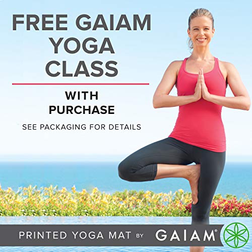 Gaiam -Estera de yoga con impresion premium, reversible, color: Boho Folk, 68-Inch x 24-Inch x 5/6mm