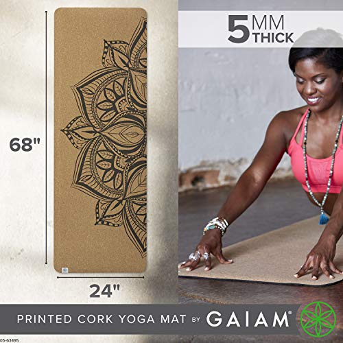 Gaiam Unisex 05-63495 tapete de yoga con impresión de corcho, 6 mm