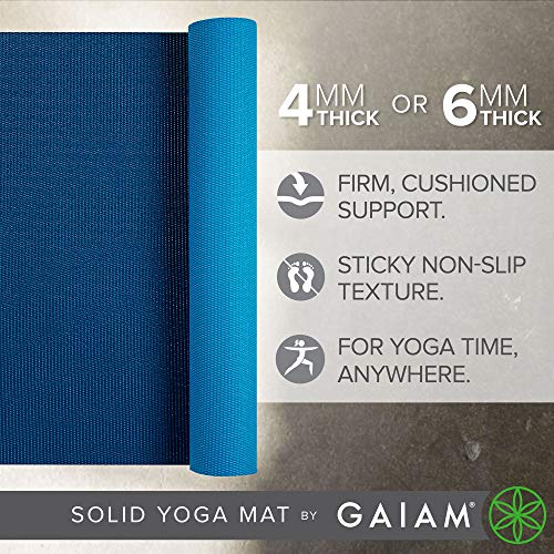 Gaiam Yoga Mat 2-Color, Sports & Outdoor, Navy/Blue,5mm, 68-Inch x 24-Inch x 5mm
