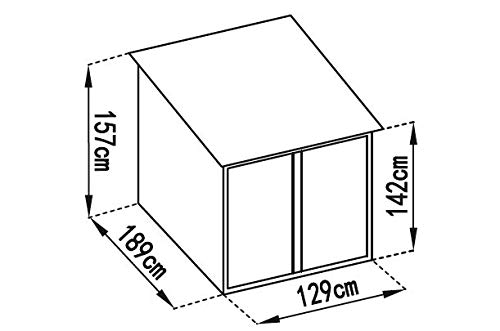 GARDIUN KIS12968 - Caseta Metálica para Bicicleta Veloc I (X2) 2,81 m² Exterior 198x142x157 cm