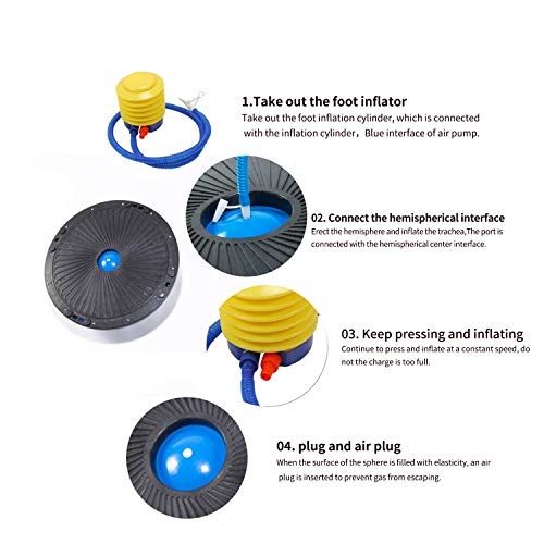 GFFG Balance Board Ball Balance Trainer - Pelota de gimnasia con correa, pelota de equilibrio de yoga y bomba de pie, antideslizante, para entrenamiento en casa, fitness, entrenamiento de fuerza,