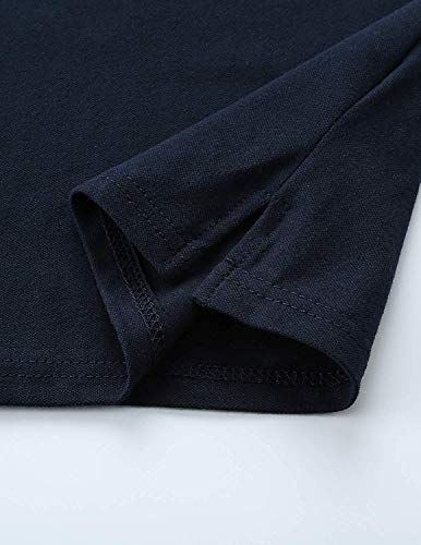 GNRSPTY Polo Hombre Manga Larga Denim Cuello Camisetas Algodón Camisas T-Shirt Golf Tennis Otoño Invierno Oficina,Azul Marino,XXL