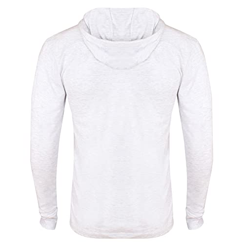 Gold´s Gym Hooded Camiseta con Capucha, Hombre, Blanco, L