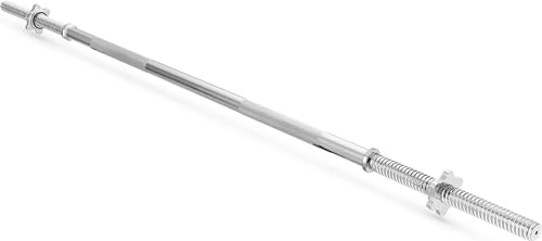 Gymtek Barras cortas – Barra larga de 150 cm de longitud – Ø 27 mm – Entrenamiento de fuerza – Fitness – Levantamiento de pesas – Barra de pesas – Pesas – Pesas – Acero endurecido – Cierres de