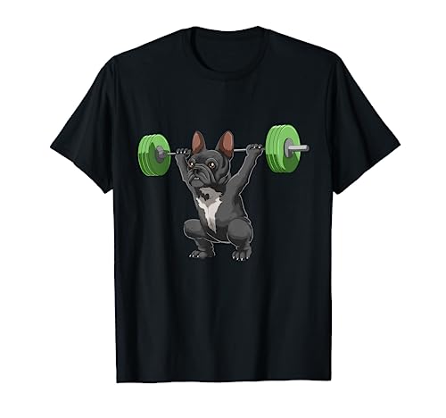 Halterofilia y Culturismo Divertido Bulldog Francés Camiseta