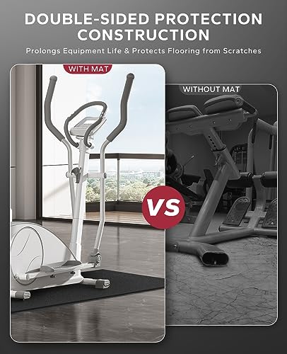 HAPBEAR Esterilla Protección de Suelo-183×92cm×6mm, Antideslizante, Tapete para Equipo de Ejercicio, Cintas de Correr, Bicicleta estática, Elíptica, Banco De Pesas, Aparatos de Fitness
