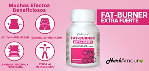 HerbAmour Quemador De Grasa Potente Adelgazante Fuerte FAT-BURNER | Productos Adelgazantes Fuertes Eficaces Y Rápidos | Pastillas Para Adelgazar