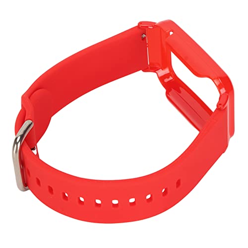 Hiraith Correa de reloj de silicona flexible y elegante, ajustable, segura para hacer ejercicio, Carcasa roja y roja, Correa