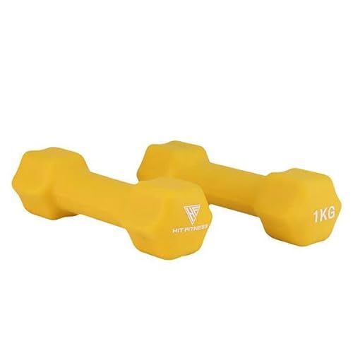 Hit Fitness Neoprene Studio Dumbbells | 6 kg Pares Dumbbell, Unisex, Rosa Oscuro, 6.0kg, Pair