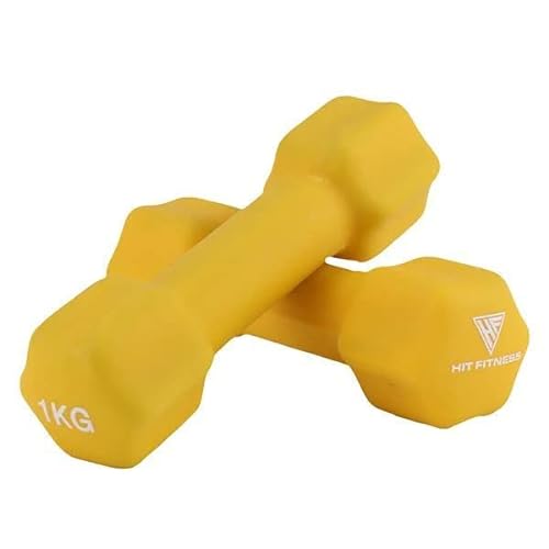 Hit Fitness Neoprene Studio Dumbbells | 6 kg Pares Dumbbell, Unisex, Rosa Oscuro, 6.0kg, Pair