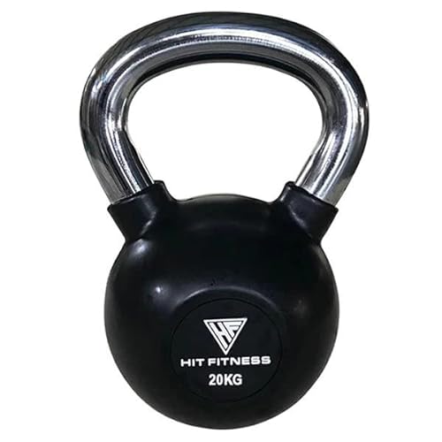 Hit Fitness Pesa rusa unisex para adultos con mango cromado, 20 kg, negro y cromo, 18 x 18 x 25 cm
