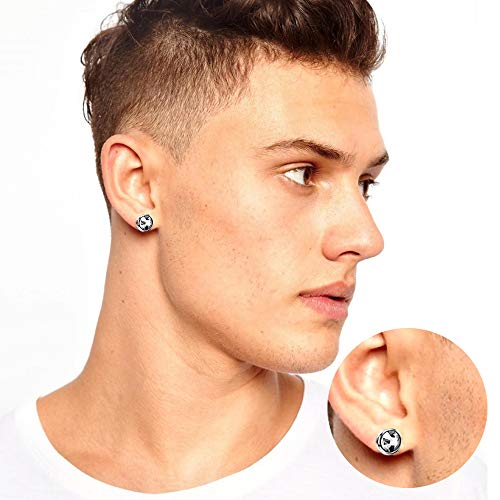 HO2NLE 12 Pares Pendientes Pequeños Acero Inoxidable Mujer y Hombre Pendientes Circonita Colores 6mm Piercing para Oreja Cartilago Tragus Medicinal Hipoalergenicos Brillante