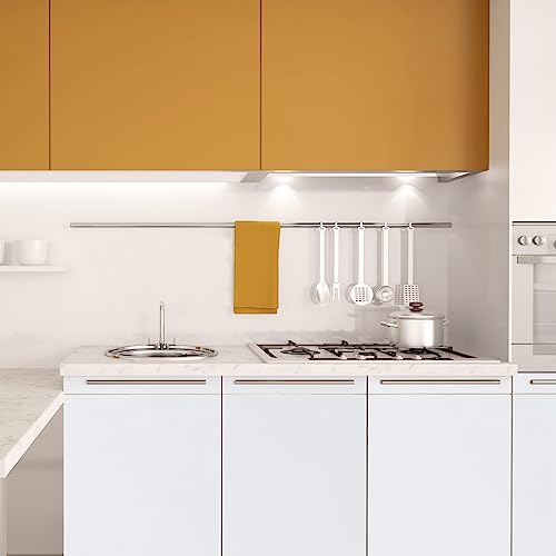 Hode Vinilo Adhesivo Muebles Blanco, Papel Vinilico Cocina Blanco Brillante(30×200cm), Papel Pintado Autoadhesivo para Armarios, Escritorios, Puertas Impermeable